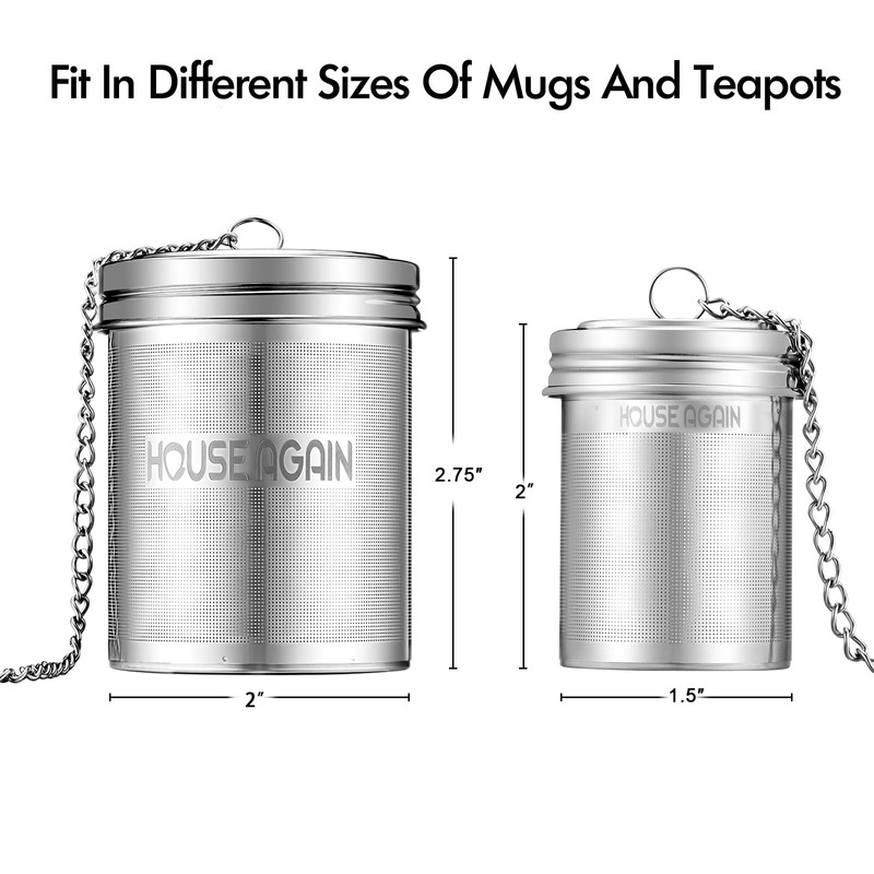 House Again Tea Infuser (2 Pack, Large + Small), Extra