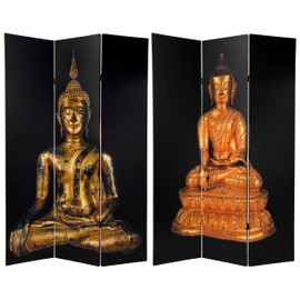 Oriental Furniture 6 ft. Tall Double Sided Thai Buddha Room Divider