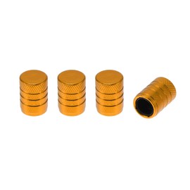 HEROFFIX 4 Pcs Decorative Tire Valve Stem Caps Stylish Type 17mm Tyre Valve Dust Covers for Most Cars Truck Gold Tone Aluminum Alloy Plastic