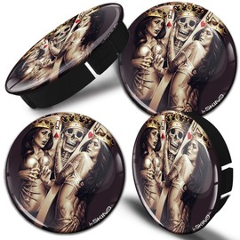 SkinoEu 4 x 60mm 3D Gel Car Wheel Centre Universal Rims Hub Center Caps Vehicle Auto Tuning Emblem Skull C 46