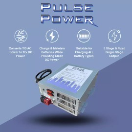 Pulse Power Converter 12V DC 45 Amp Power Converter Battery Charger for RVs