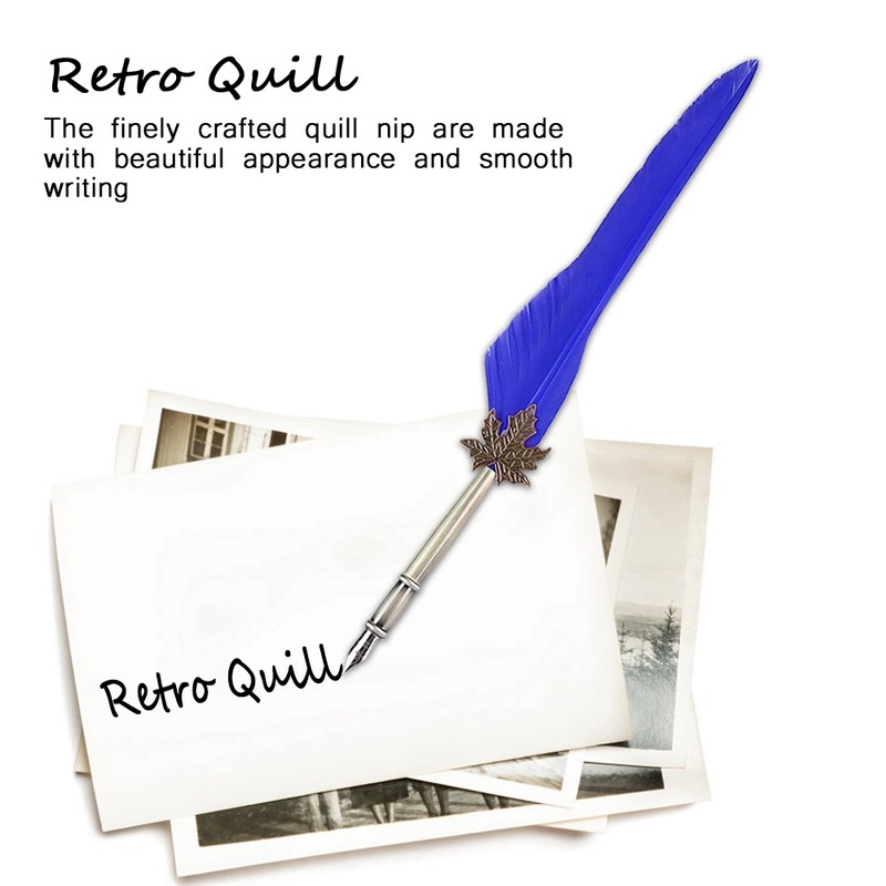 European Retro Quill Alloy Feather Writing with Pen Nibs Gift