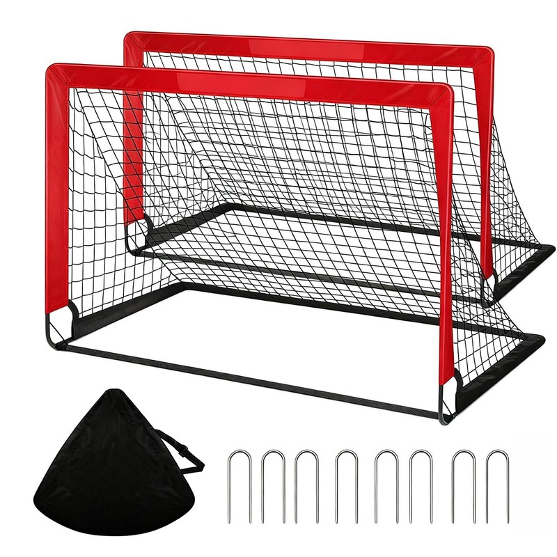 2 Set 4x3ft Soccer Goals for Backyard, Portable Foldable Pop