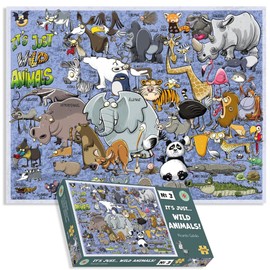 Animal Jigsaw Puzzle - It's Just - Wild Animals! by Ricardo Galvao - 1000 Piece Jigsaw Puzzle For Adults - 66cm X 50cm - Animal Jigsaw Puzzle, Dog Jigsaw Puzzle, Cartoon Jigsaw Puzzles