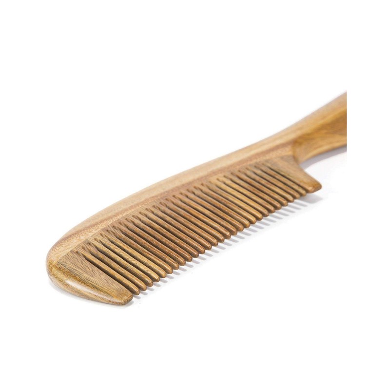 BEINY Natural Green Sandalwood Comb - Anti Static Wooden Hair