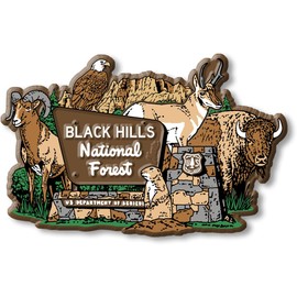 Black Hills National Forest Entrance Sign Magnet by Classic Magnets, 4.1" x 2.6", Collectible Souvenirs Made in The USA