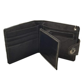 ESYTCH Skull Punk Biker Casual Hasp Wallet Purse With Chain For Men Or Boy