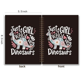foedor Dinosaur Notebook,Just a Girl Who Loves Dinosaur,Preppy Dinosaur Hardcover Lined College Journal for Girl,Floral College Ruled Notebook for Work Writing Journaling