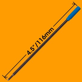 Jaymo Replacement for Cross 8511 - Measures 4.563 in / 116 mm Long - Ballpoint Pen Refill - 12 Blue