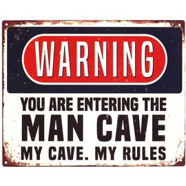 Moritz Decorative Tin Sign Warning My Cave My Rules 20 x 25 cm Retro Gift Idea Metal Vintage Design for Decoration