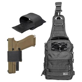 Spartan Tactical ARC MKII EDC Sling Bag, Shoulder Bag, Gun Holster Included, Concealed Carry, Black