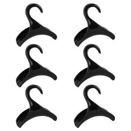 FIBOUND 6-Pack Black Purse Hooks - Space-Saving Bag Hangers for Handbags, Backpacks & Accessories, Multi-Use Organizer for Totes, Scarves & Belts