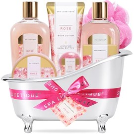 Cesta de Regalo Spa Luxetique  Rose Fragrance Premium 8pc Gift Basket for Women                                                                       