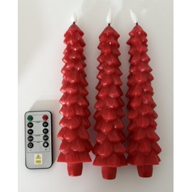 Homemory Homemory 3 Pcs Christmas Tree Candles, Red