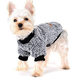 YIikeyo - Ropa de invierno para perros pequeños, niño y niña, Yorkie Chihuahua, suéter de franela cálido, lindo y divertido para cachorros, chamarra para gatos y perritos, XS S, M, L (S, negro)