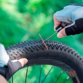 Pirhosigma Bike Tubeless Tire Tyre Repair Kit Plugger Plugs Tool Repair Tires Fix Flat Puncture MTB and Road Mountain Bicycle +45 Strips (20 x1.5 mm + 5 x 2.5 mm + 20 x 3.5 mm)