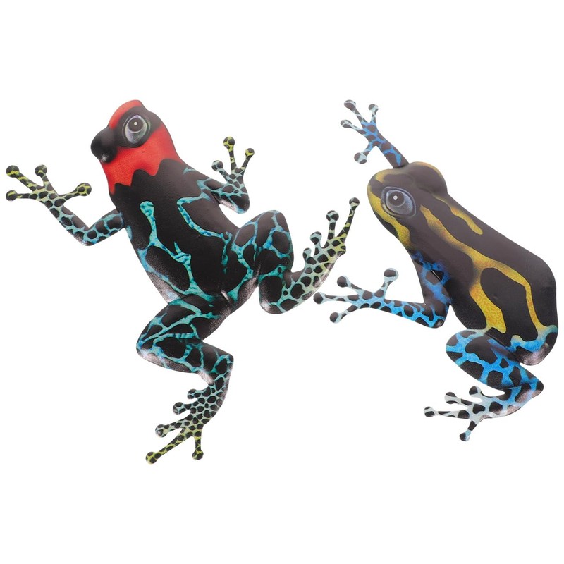 2Pcs Blue Iron Frogs Wall Decor - Creative Hanging Art