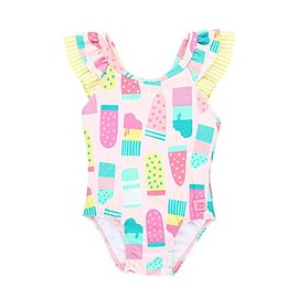 RuffleButts® Baby/Toddler Girls Ice Cream Social Ruffle V-Back One Piece - 6-12m