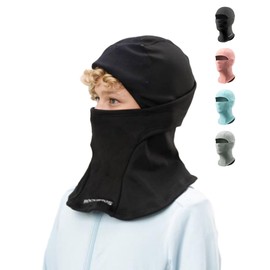 ROCKBROS Ski Mask for Kids Balaclava Windproof Winter Mask for Cold Weather Neck Gaiter for Skiing Snowboarding Cycling Outdoor Football Black
