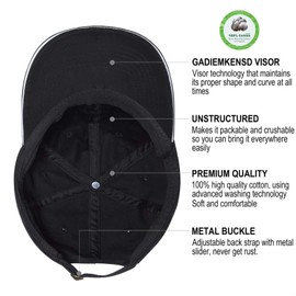 Baseball Cap Summer Polo Dad Hat Mens Outdoor Run Sport Hats Cool UV Sun Caps Light Breathable Cotton Blank Soft Unstructured Trucker Hat for Men Women Unisex Plain washed distressed Black G Reflect