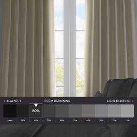 HPD Half Price Drapes Heritage Plush Velvet Curtains 120 Inches Long Room Darkening Curtains for Bedroom & Living Room 50W x 120L, (1 Panel), Au Lait Creme