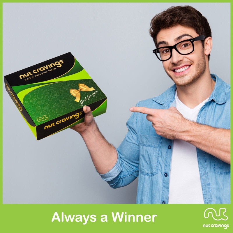 Nut Cravings Gourmet Nut Gift Basket in Green Box (4