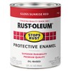 Rust-Oleum 7762502-2PK Stops Rust Brush On Paint, Quart (2 Pack), Gloss Sunrise Red, 2 Can