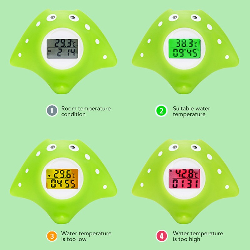 Baby Bath Thermometer Alarm LCD Display Fish Shaped Waterproof 0‑60