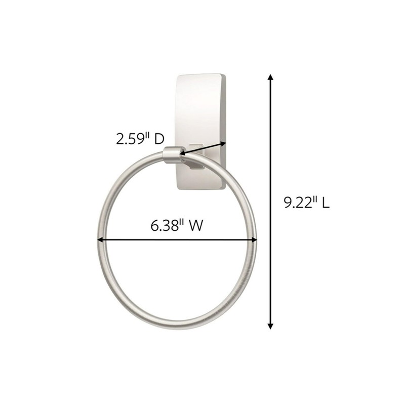 Command Hand Towel Holder Satin Nickel with Water Resistant Command