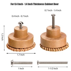 Nicunom 16 Pack Boho Rattan Dresser Knobs, Round Cabinet Knobs Wood Furniture Drawer Knobs with 32 Screws, Handmade Wicker Woven Pulls for Nursery Kitchen Wardrobe Cupboard
