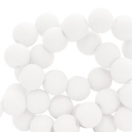 Sadingo Acrylic Beads White Matt | 6 mm - 600 Pieces Beads for Threading, Matte Plastic Beads for Bracelets, High-Quality Bead Set, DIY Bracelets, DIY Jewellery, Bracelet Making Yourself