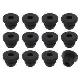 sourcing map 12Pcs Rubber Grommets, Mount Dia 7mm ID 4.5mm Snap Firewall Hole Plug, Anti-Scratch Hole Cover Plug for Electrical Box Cable Wiring, Black