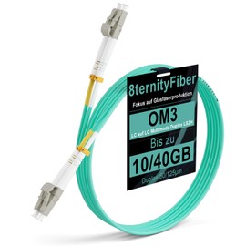 8ternityFiber LC Multi Mode Duplex OM3 50M/164FT, 10/40GB Fibre Optic 50/125um, Length Options: 0.2m-50m, 2mm LSZH