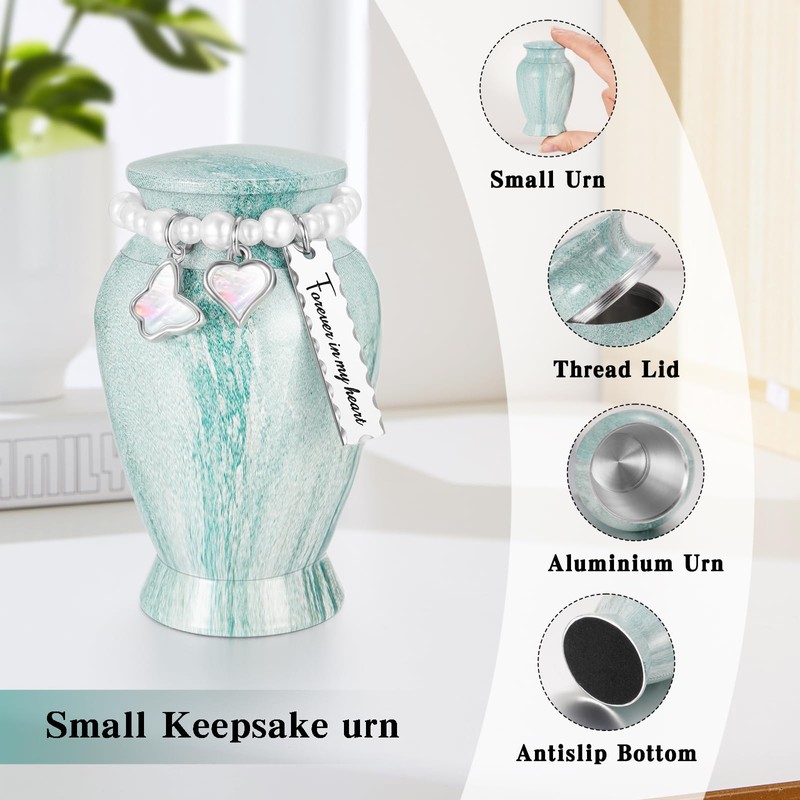 SOITIS Small Urns for Human Ashes Keepsake, 2.83 Inches Mini