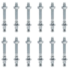 VOSSOT 12 Stück Schwerlastdübel M8 X 8cm schwerlastanker Bolzenanker Metalldübel Keilanker Ankerbolzen Verzinkt Betonanker Inklusive Mutter und Unterlegscheibe