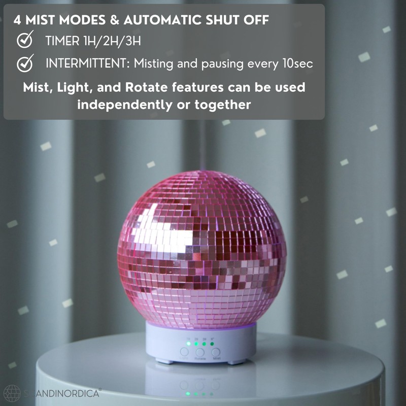 SCANDINORDICA Disco Ball Diffuser Rotating - 300 ML Essential Oil