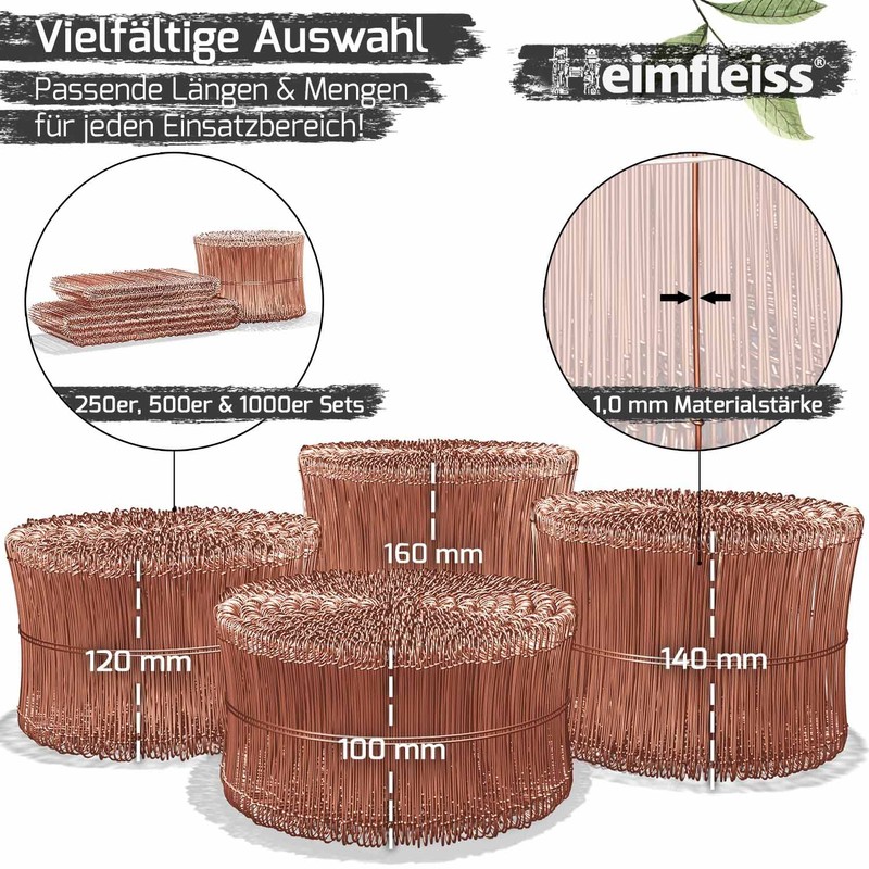 Heimfleiss® Thumb Wire Concrete Binding Wire 1.0 x 100-160 mm