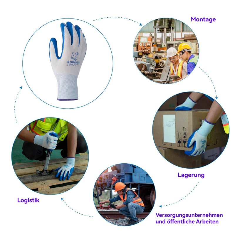 ANDANDA Work Gloves, Men's Work Gloves with Nitrile Coating, Gardening