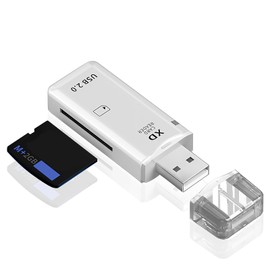 Gments USB XD Card Reader For Fuji and Olympus Cameras USB 2.0 XD Camera Memory Card Reader Adapter Up to 480MBs Easy to Read XD Picture Photo Card Reader, Supports Windows + Mac, White