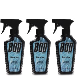 BOD man 3X Bod Man Dark Ice Cologne Body Spray 8oz by Parfums De Coeur for Men