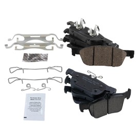 TRQ Front & Rear Brake Pads Ceramic Compatible with 2015-2020 Ford Edge 2017-2018 Fusion 2017-2020 Lincoln Continental 2016-2018 MKX 2019-2020 Nautilus