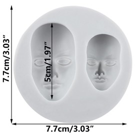 TAOXIBEI 3D Face Polymer Clay Mold Human Face Silicone Molds for DIY Crafts Epoxy Resin Casting Air Dry Clay Plaster Jewelry Making