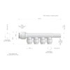 John Guest 22mm x 15mm 4 Port Manifold with Stem