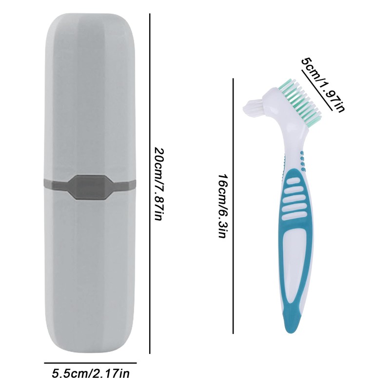 6 Pieces Portable Denture Cleaning Brushes: Hard Denture Brush Dentures