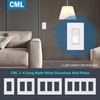 CML Matte White Decorator Screwless Wall Plate, 8 Pack 1-Gang