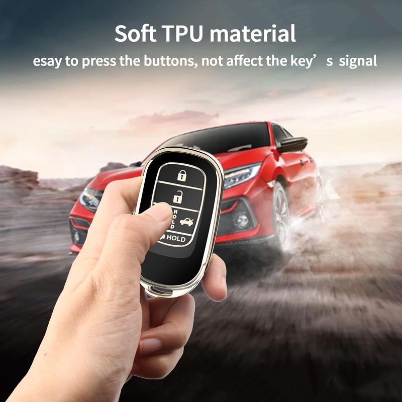 QBUC for Honda Key fob Cover with Keychain,Car Key Case