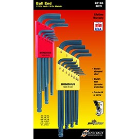 Bondhus 20196 Balldriver L-wrench Double Pack, 10999 (1.5-10mm) & 10936 (.050-5/16-Inch)