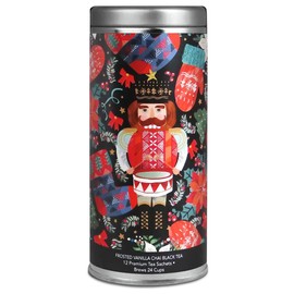 Holiday Tea Collection by La Tea Dah - Nutcracker Frosted Vanilla Chai | Merry Christmas Tea Tin | Gourmet Black Tea with Vanilla & Spices (12 Sachets)