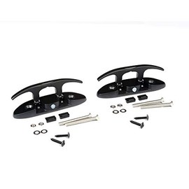 Mxeol Boat Flip Up Cleats Dock Folding Stainless Steel W/Black Coating & Fasteners 4-1/2" Pair