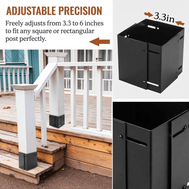 YOUEON 2 Pack Adjustable Post Protector (Range 3.3"-6") 304 Stainless